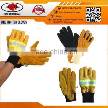 Leather Work Gloves With Insulated Split Cowhide for Firefighter