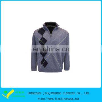 Custom Polyester Merino Material Pullover Patterned Children Golf Knitwear