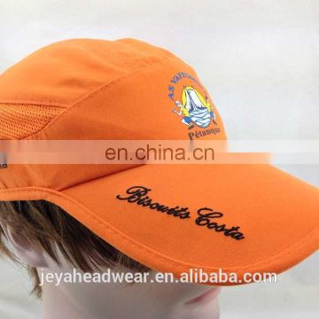 Front silk screen print Cycling sports caps custom bill letters embroidered microfiber sports caps