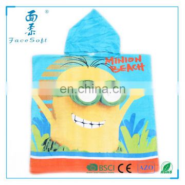 China Alibaba supplier and Disney audit towel factory customs printed magic velvet hooded bath towel ponch baby towels for Boy