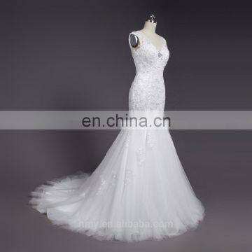 Latest Gowns Designs White Lace V-back Sexy Wedding Dress Bridal Gown 2017 photo-3