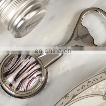 Silver and Burgundy Art Deco Glass Bead Bottle Openers