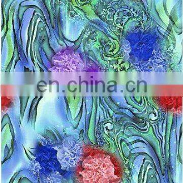 digital printing factory lilan 100% Viscose Spun Rayon Knitted Printed Fabric With 50S