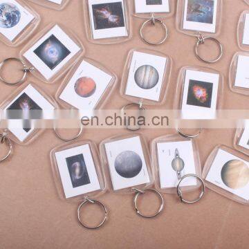 promotional clear custom blank souvenir plastic photo frame key chain picture insert logo plastic clear photo key ring