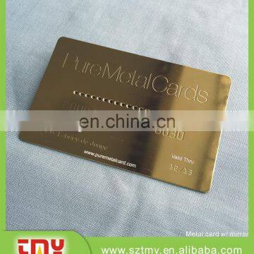 Shiny engraved printing Metal stainless steel business Cards