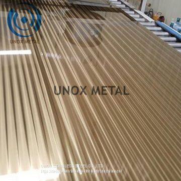 304 Ti Gold Decorative Stainless Steel Sheet Customized Grinding Hairline Finish Color Plate