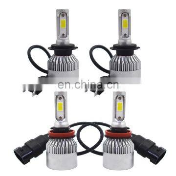 4x Combo H11 H7 LED Headlight Bulbs Kit High Low Beam Total 3000W 450000LM 6500K For Ford