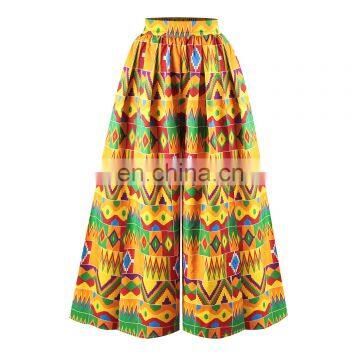 OEM Ladies Custom Printed Wide Legging Stretch Waist Designs for Trousers Pant photo-5