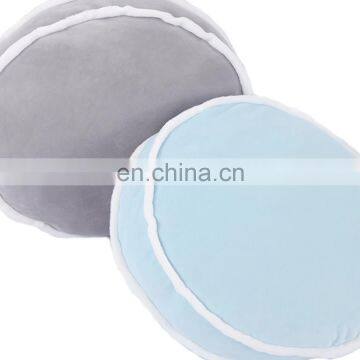 High quality light blue round plush decoration cushion round cake stuffed chair pad car seat cushion