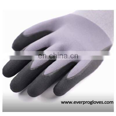Everpro 15 Gauge Black Breathable Nitrile Foam Gloves With Gray Nylon And Spandex Liner photo-3
