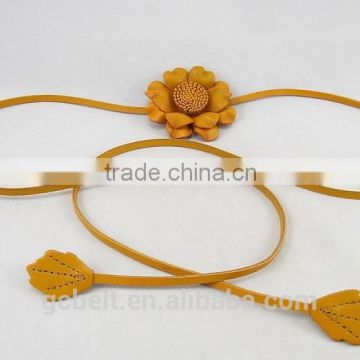 1.0cm fashion leather flower belt for woman's cloth