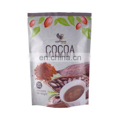 Food Packaging Printing Flat Bottom Resealable Coffee Bag Kraft Paper Bag For Coffee