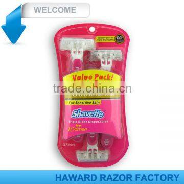 D317L triple blade disposable razor for men