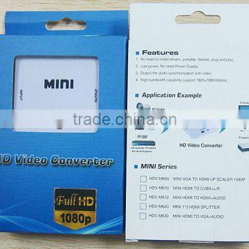 1080P Mini VGA 2 HDMI Converter 1080P Converter Adapter Audio Video Digital Converter for PC HDTV