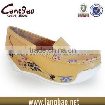 lady genuine leather casual shoes