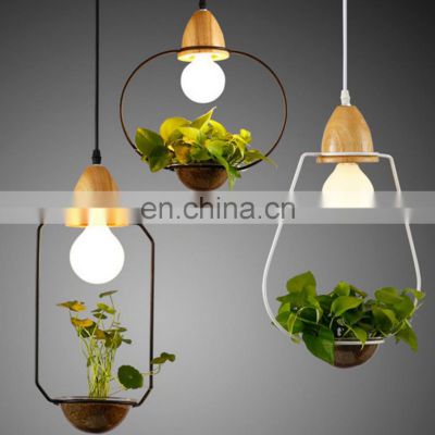 Art Deco LED Plant Pendant Light With Base E27 Hanging Lamp For Dining Room Cafe Bar