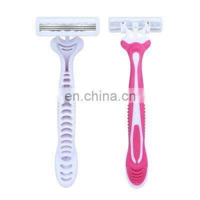 3PCS/Pack 3 Blades Disposable Women Hair Remove Razor Stainless Steel Ladies Bikini Razor Rubber Handle Lubricant Strip KL3-05W photo-2