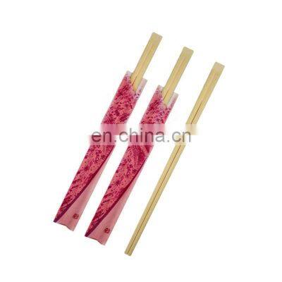 Portable Outdoor Travel Eco Friendly Bamboo Disposable Japanese Style Chopsticks With Open Paper Sleeve