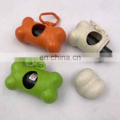 Plastic Bamboo Fiber Pet Dog Poop Bags Dispenser with Bag and Carabiner Hook