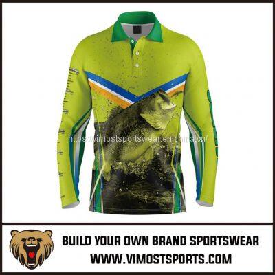 fashionable sublimated fishing shirts with classic polo neck styles