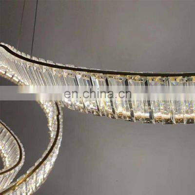 Modern Luxury Living Room Pendant Light Hotel Villa Led k9 Crystal Chandelier