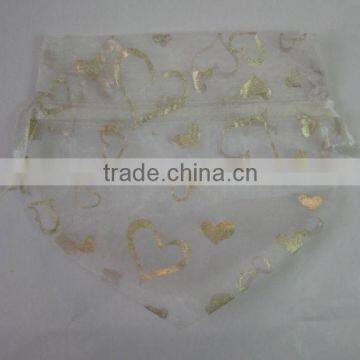 6*12cm White With Red-heart Organza Printed Wedding/christmas/party Gift Bags/wrapping Pouch China Made for Packing Candy Gift photo-2