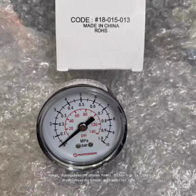 18-015-013, Norgren Pressure Gauge, R1/8' Thread, 0-10bar