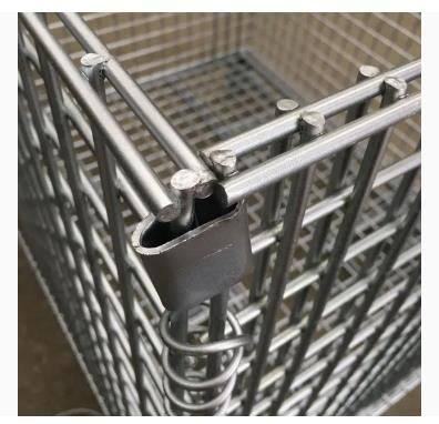 Folding Zinc Coated Warehouse Steel Mesh Storage Cage photo-5