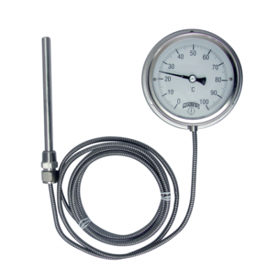 100 мм 0-650°C промышленный термометр давления газа с механическим индикатором температуры типа капиллярного парового насоса из нержавеющей стали