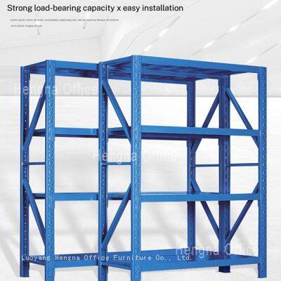 Рейлинговый стеллаж Longspan HN - EF39 для цехов комплектовки заказов в электронной коммерции, из холоднокатаной стали, грузоподъемностью 500 кг, система основного и дополнительного стеллажа, быстросборный стеллаж без болтов