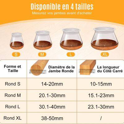 Chair Leg Floor Protectors, Silicone Chair Leg Caps, Round Covers for Hardwood, Protect Wooden Floors From Scratches and Noise photo-4