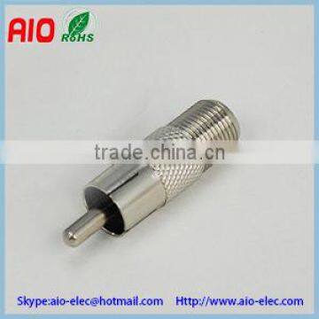 RF connector adaptor RCA male to F female