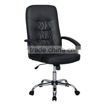 Black High Back Executive Office PU Leather Ergonomic Chair Computer Desk