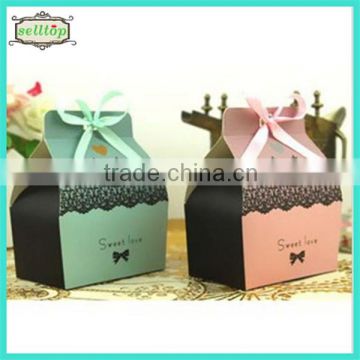 Cute 230g paper wedding favor box in china