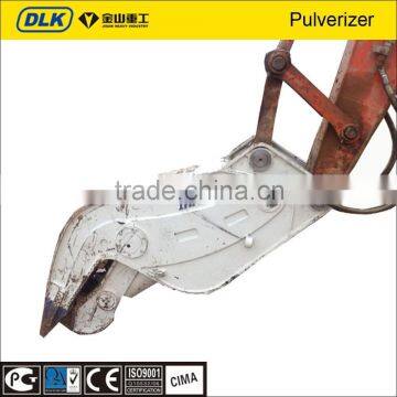 Excavator hydraulic pulverizer attachments use for demolition and recycling