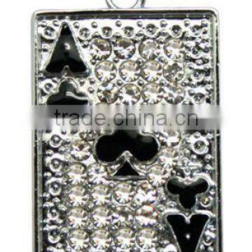 Hot Sale Playing Card Poker Key Chain Fashion enamel poker charm fancy key chain Metal Poker Chip Key Chain