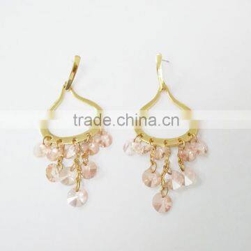 Earring, Alloy Gold Fashion Earring, Crystal Earring Jewelry PT2140