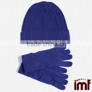 Cashmere Fashion Sloucy hat and glove set