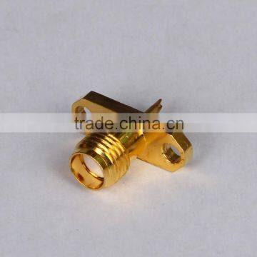 RF Coaxial Mini SMA Connector With Female S/T Jack and 2-hole Panel SQ Flange for Panel Mount Connector photo-2