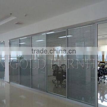 Modern Interior Glass Curtain Wall Office Partition with Shutter(SZ-WS618)