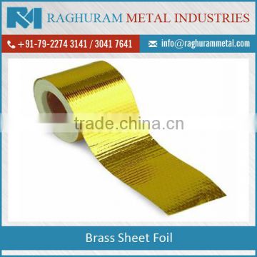 Highly Tensile Brass Sheet Foil Available for Bulk Sale