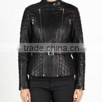 Women's biker 100% leather jacket