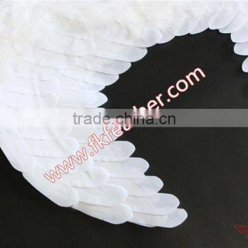 White Fabric Angel Wings Turkey Marabou Feather Christmas Ornament