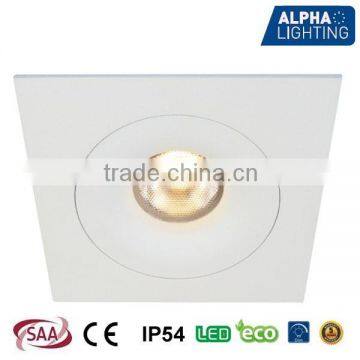 7W IP54 High quality fixed square dimmable anti-glare citizen cob downlight