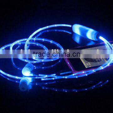 EL Noise Cancelling retractablw el glowing earphone