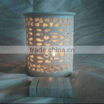 Wholesale white porcelain cheap ceramic candle burner