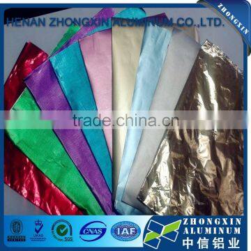 8011 1235 soft colored aluminium foil paper for food packing