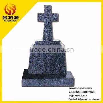 wholesale blue granite cross tombstone