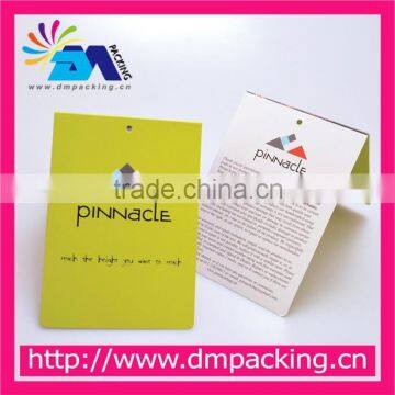 Custom folding paper cloth card hang tag