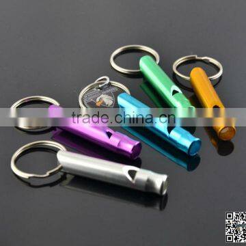 Emergency Hiking Aluminum Whistle Key Chain Multi-Colors